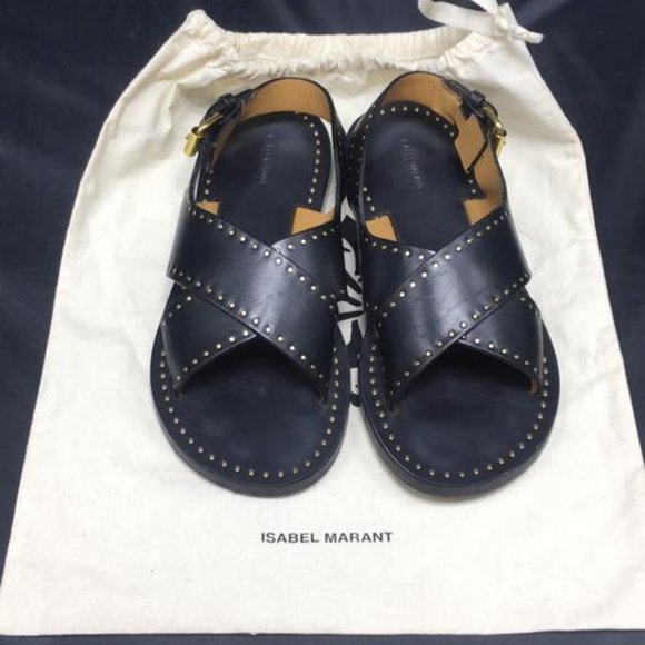 Isabel Marant Jane studded crossover-strap leather sandals - Picture 4 of 13